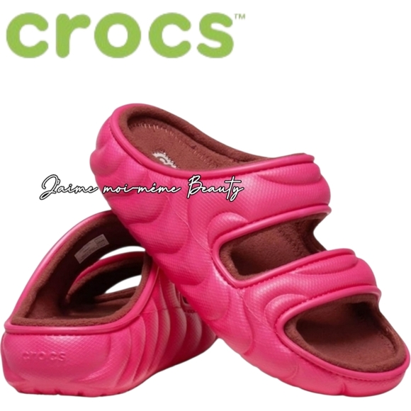 CROCS Shoes - Crocs Cozzy Puffer Dragonfruit Pink Slide Sandals Women's SIZE 10